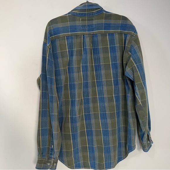 Vintage Levi's Silver Tab Plaid Shirt Casual Button Up Denim Long Sleeve Holiday - Picture 5 of 12